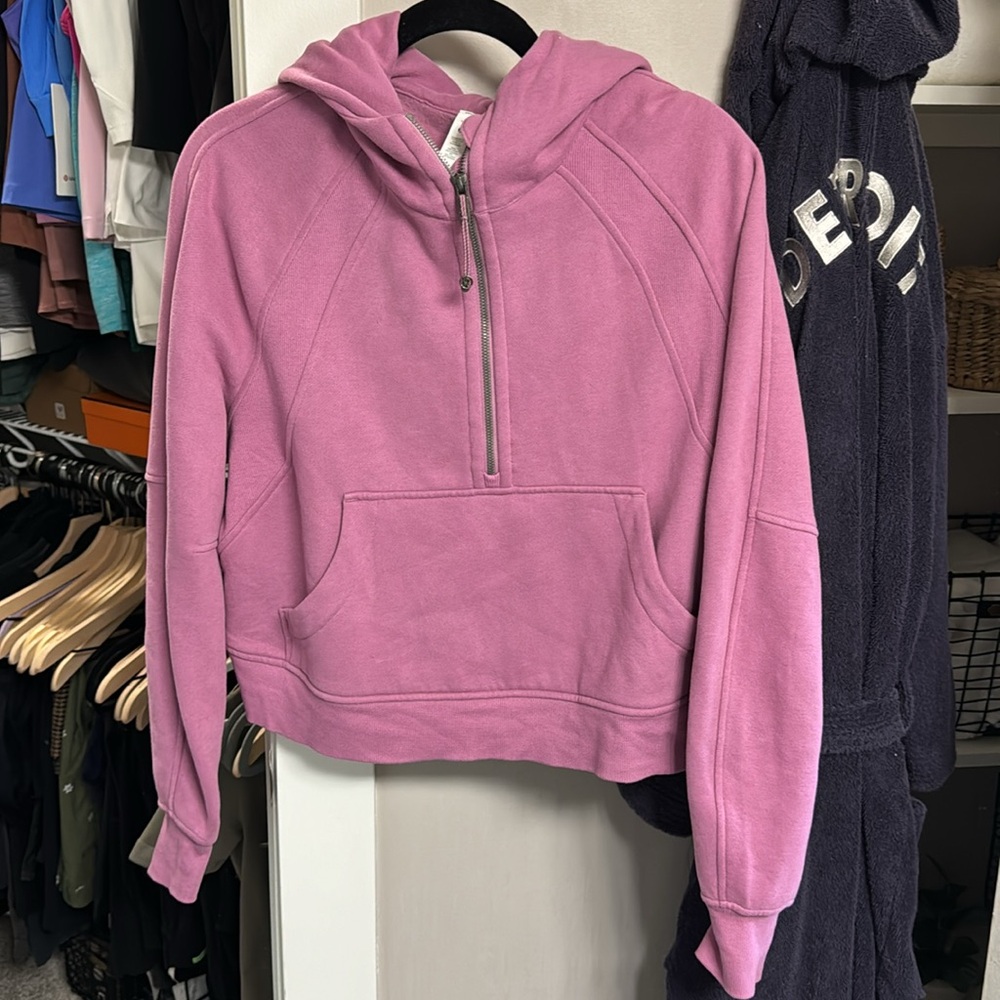 Lululemon 1/2 zip oversized cropped scuba hoodie